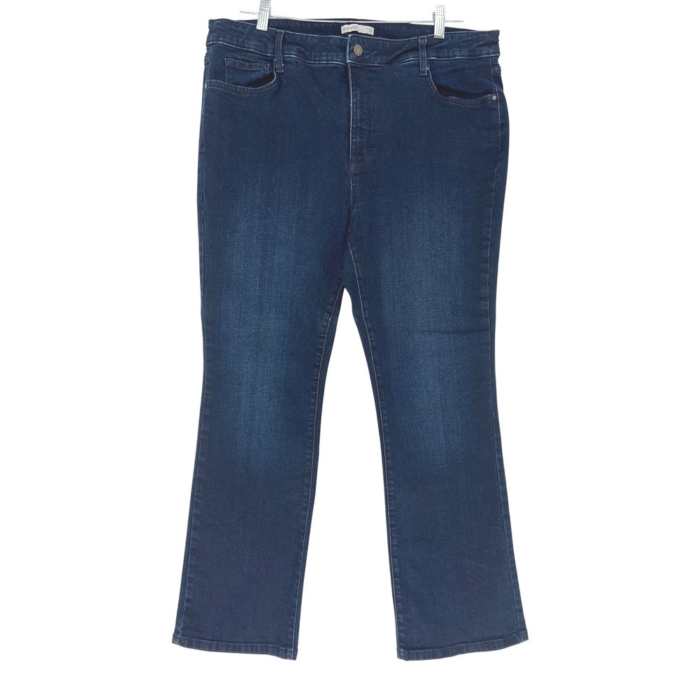 Nine West Bootcut Jeans Women 18W Blue Dark Wash High Rise Stretch Classic